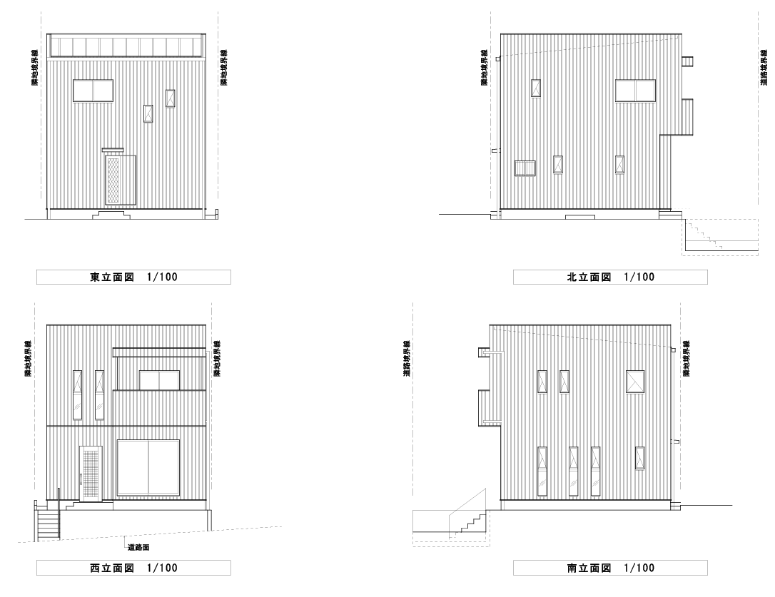 浜田２丁目　新築№A　立面図